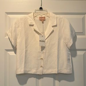Show Me Your Mumu Cream Linen Top